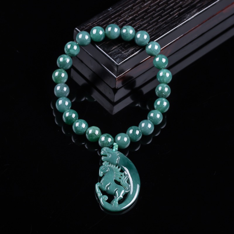 Jewelry & Watches Bench - Naturalny Jadeit Niebieski Wodny Znak Zodiaku