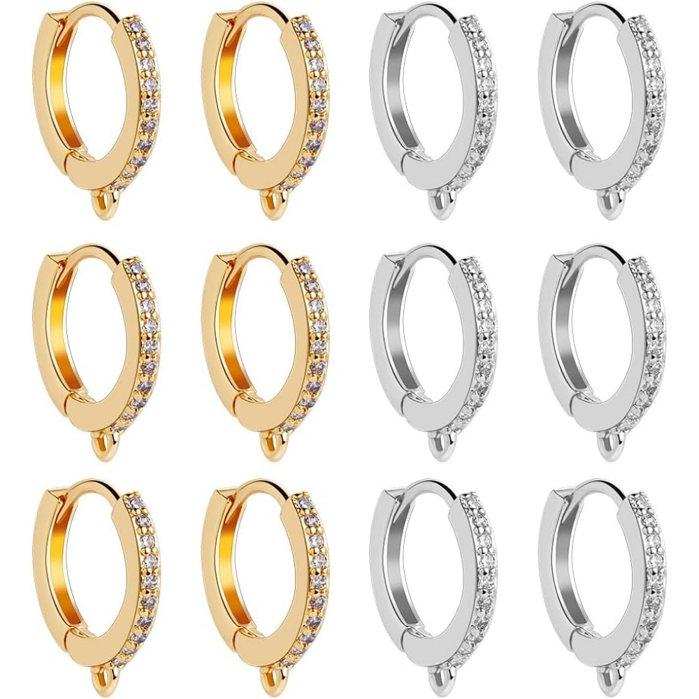 Hoop Earrings - 1 pudełko 12 sztuk okrągłych haczyków
