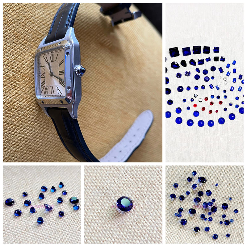 Cartier Watch Ballon Bleu - Korona zegarka z okrągłym niebieskim szafirem